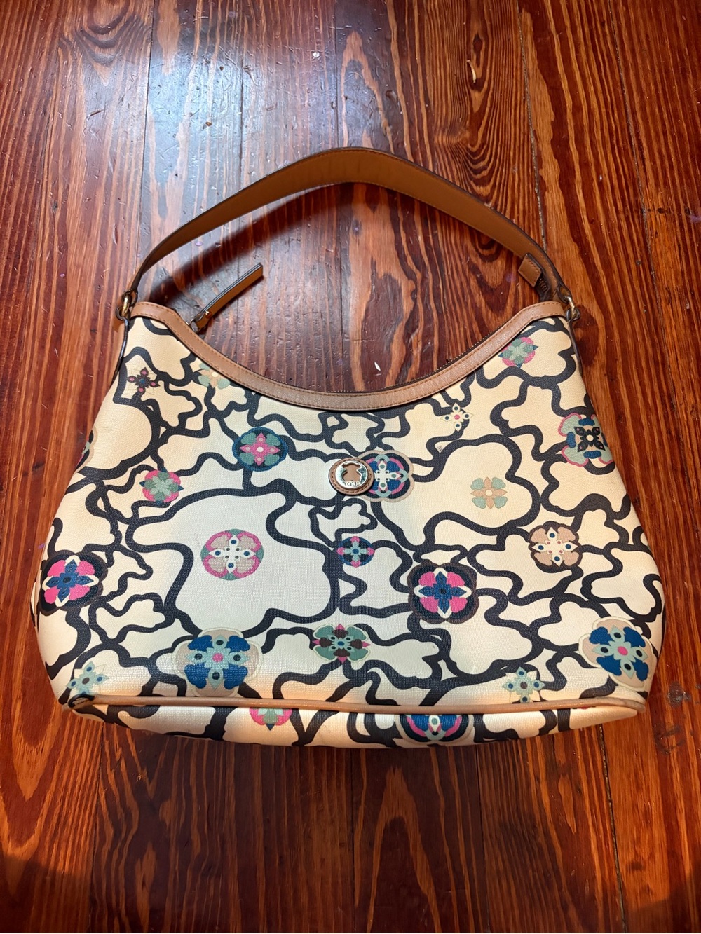 Tous Floral Shoulder Bag Hobo Purse
